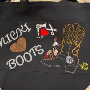 black bag with customize print